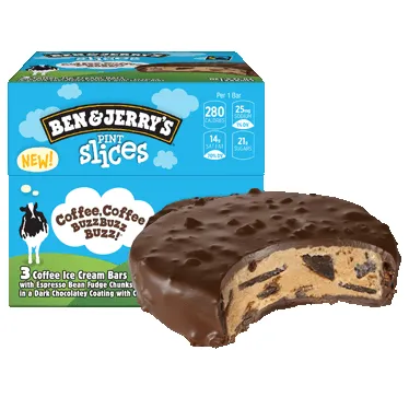 Ben & Jerry's Pint SLICES - Coffee, Coffee Buzz Buzz Buzz! - Box of 3