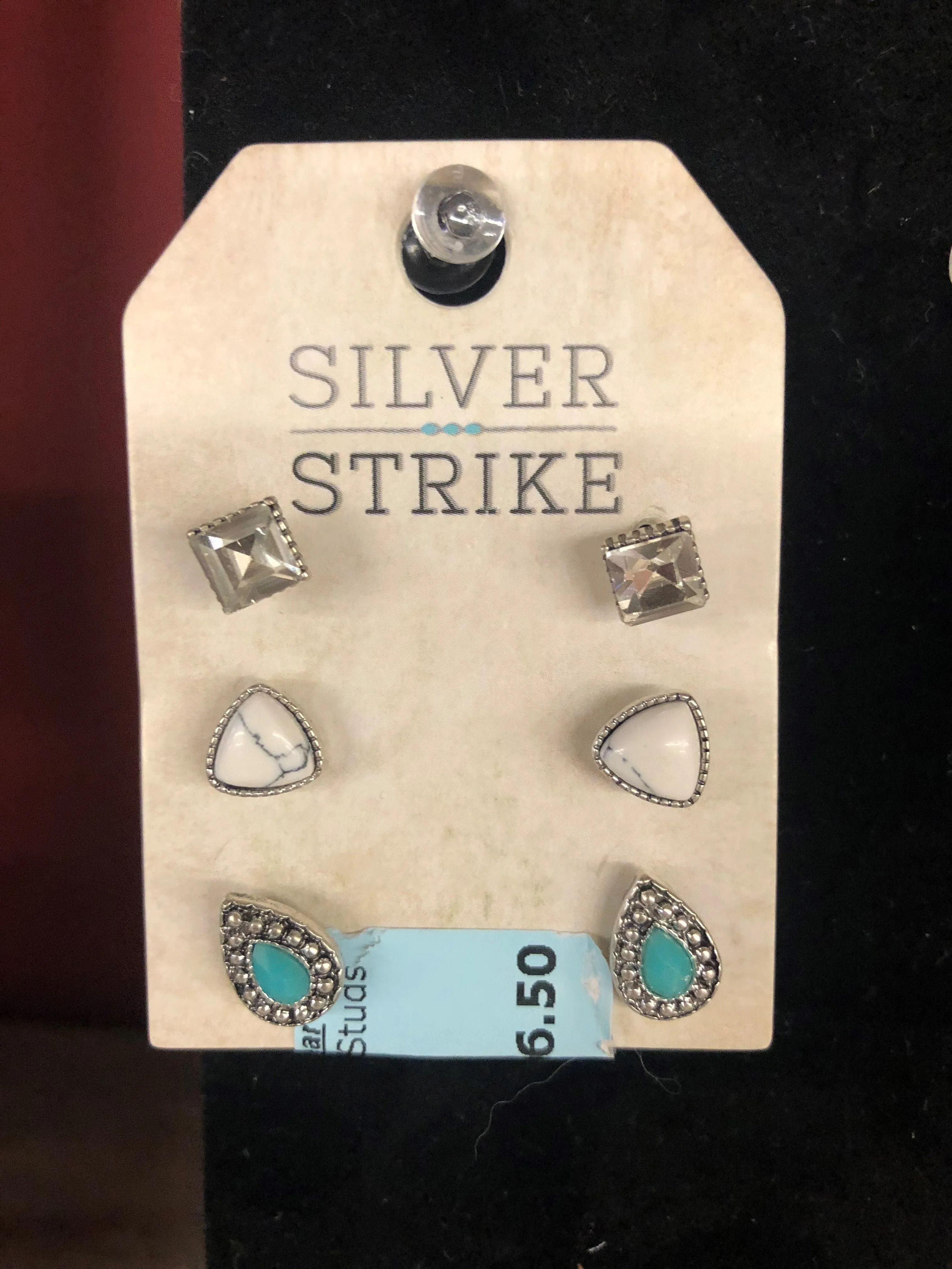 BGDE021SBTQ Jewelery Earrings Set 3pr Studs
