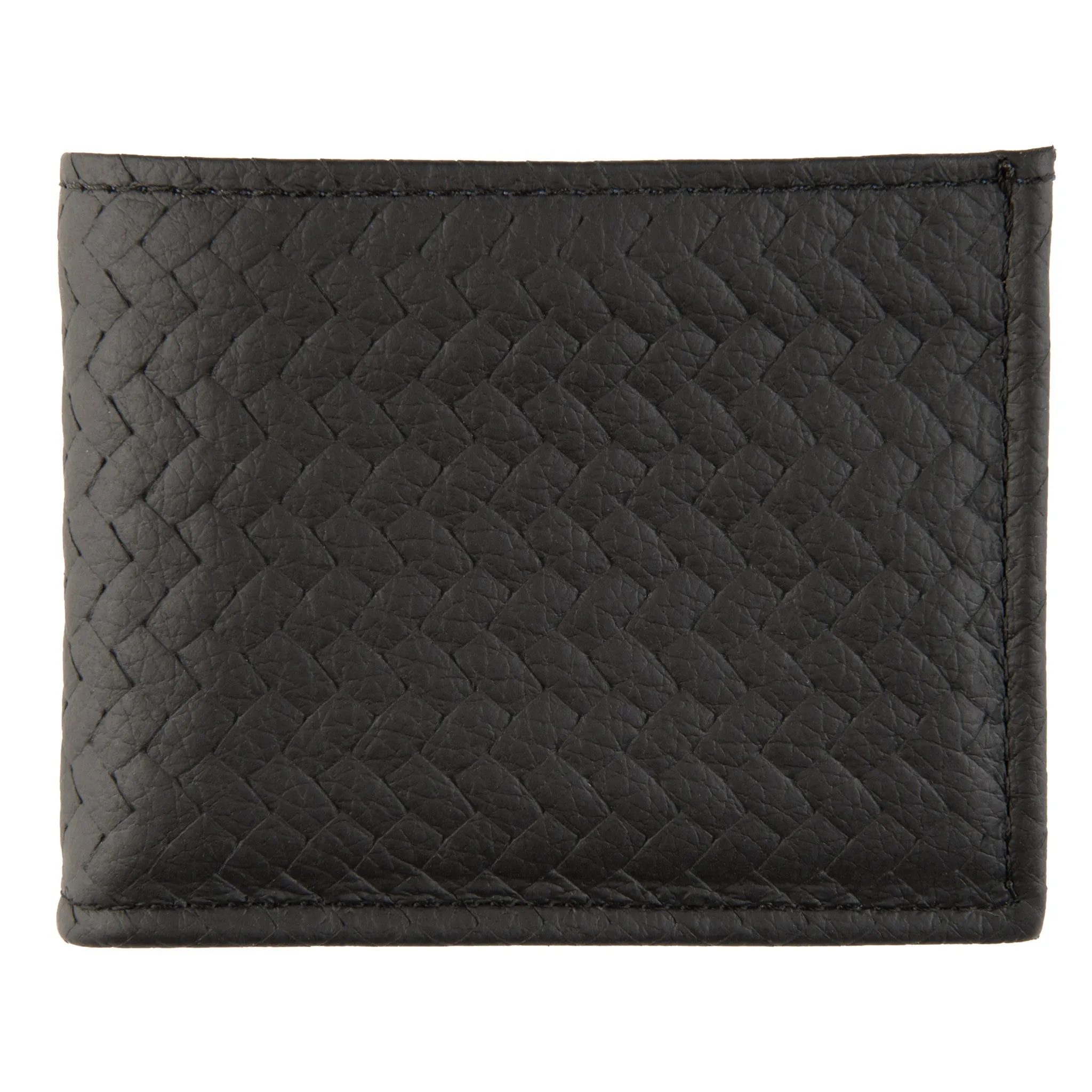 BK333  Basket Weave Billfold- Black