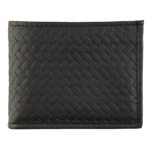 BK333  Basket Weave Billfold- Black