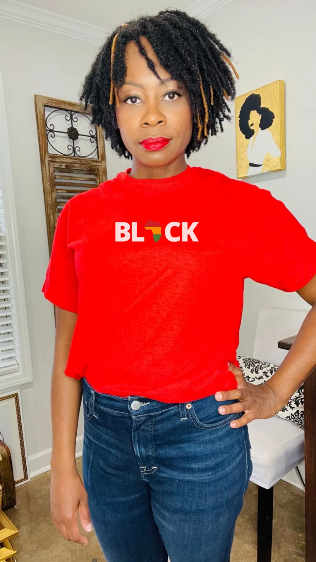 Black and Beautiful U Black History / Juneteenth Unisex Red t-shirt