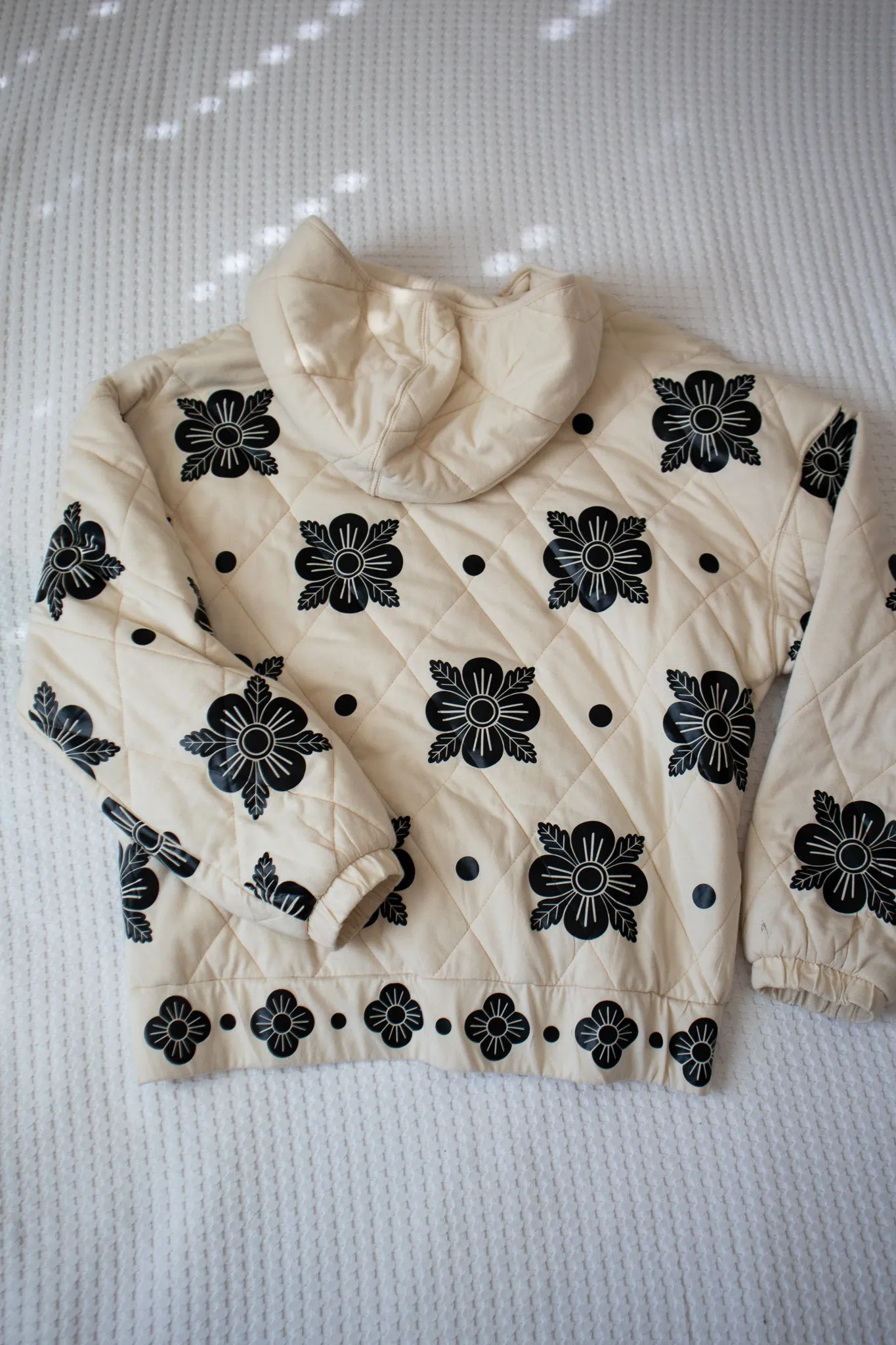 Black and White Flower Coat - Handmade Original