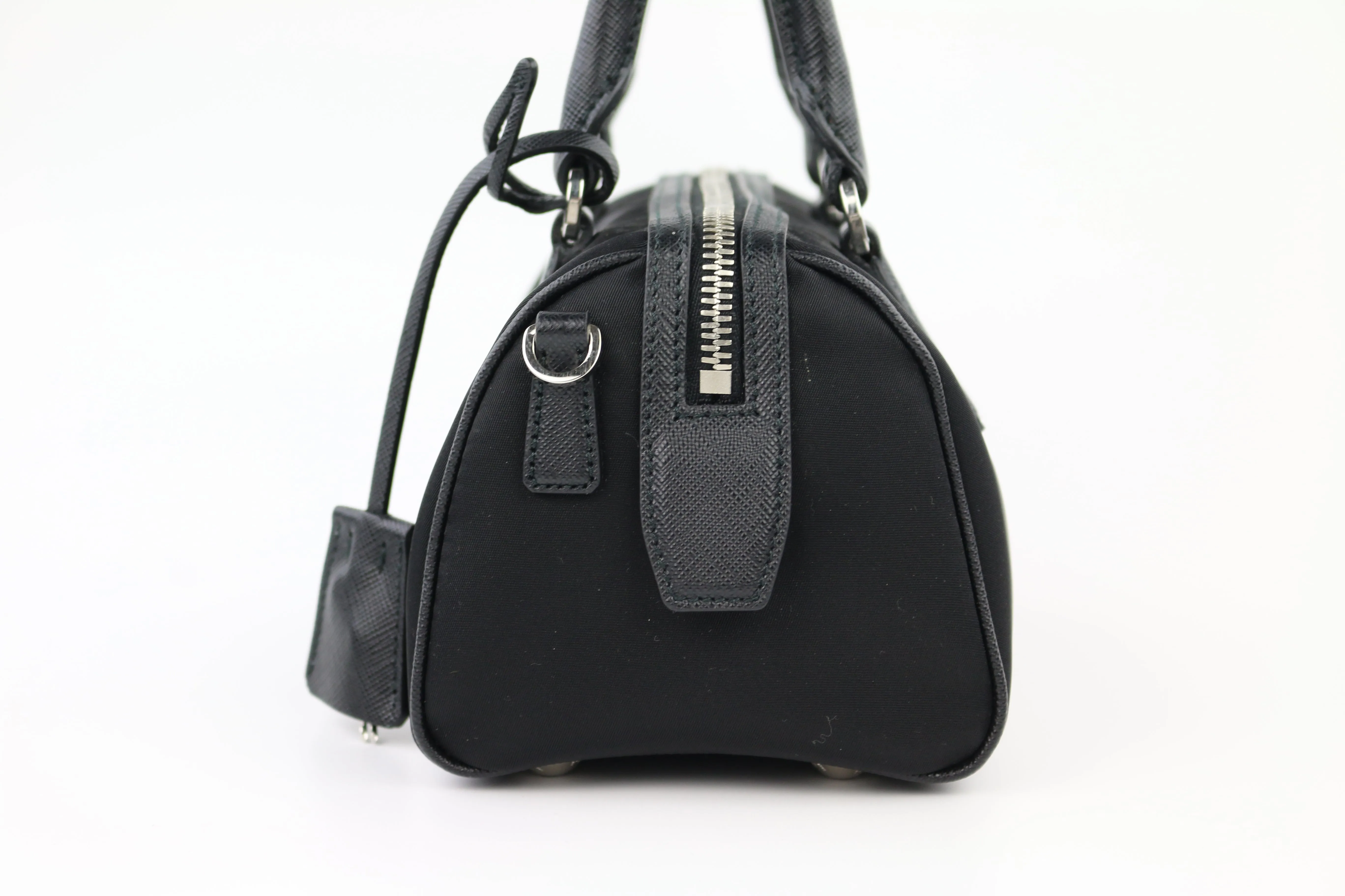 Black Nylon Saffiano Re-Edition 2005 Top Handle Crossbody
