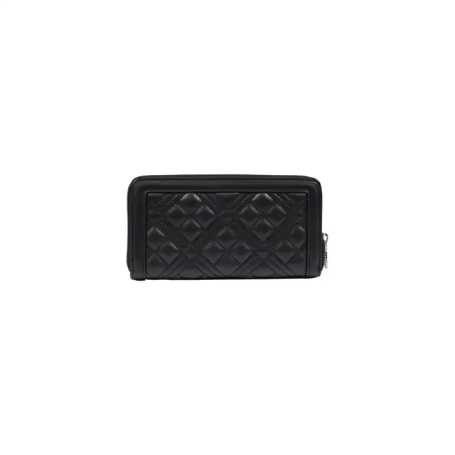 Black Quilted Wallet with Logo