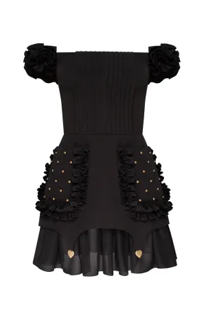 Black Ruffled Dress