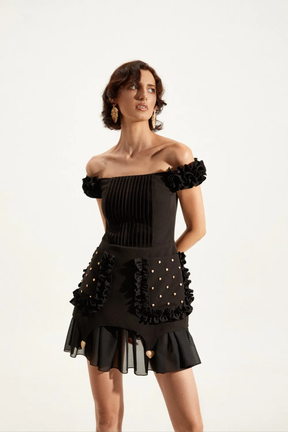 Black Ruffled Dress