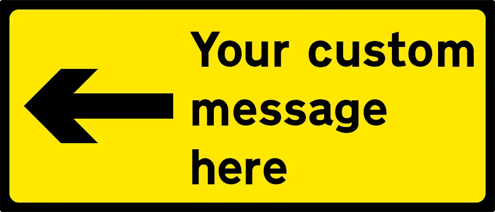 Black/Yellow - Left Arrow - 1050x450mm