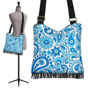 Blue Paisley Boho Handbag