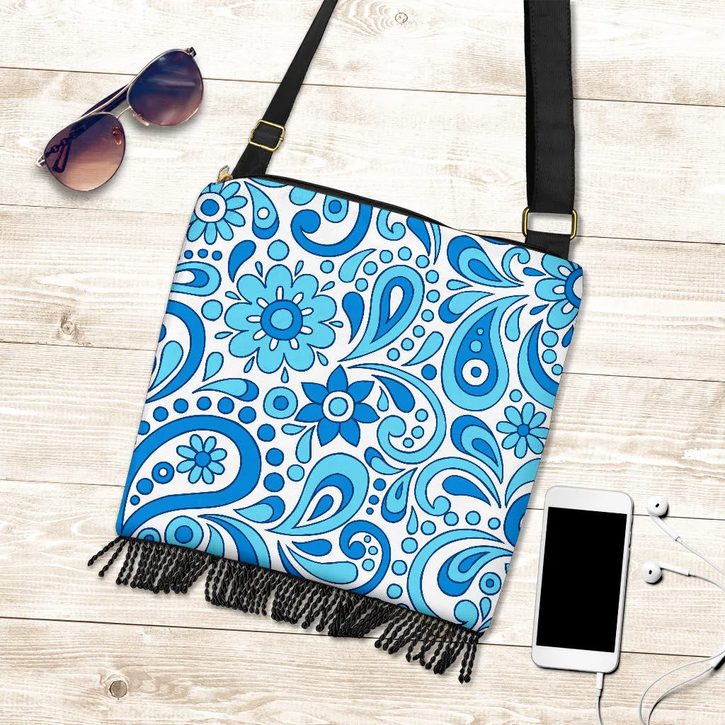 Blue Paisley Boho Handbag
