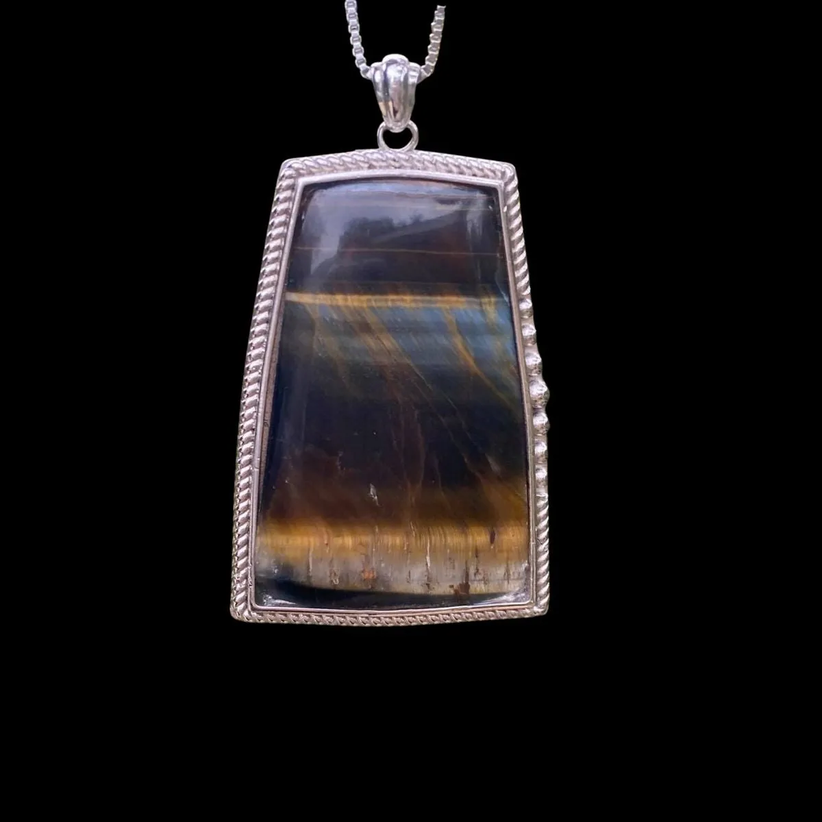 Blue Tiger's Eye ~ Hawk Eye ~ Falcon Eye ~ Custom Silver Work 925