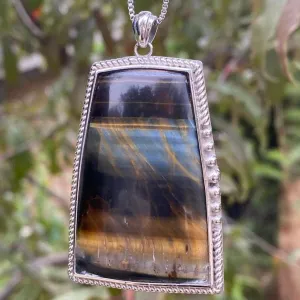 Blue Tiger's Eye ~ Hawk Eye ~ Falcon Eye ~ Custom Silver Work 925