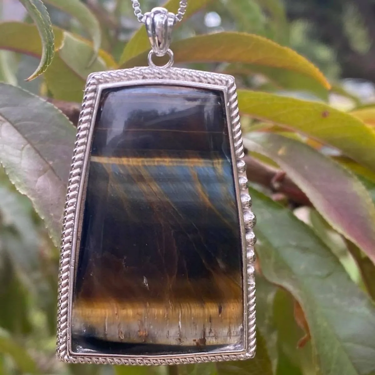 Blue Tiger's Eye ~ Hawk Eye ~ Falcon Eye ~ Custom Silver Work 925