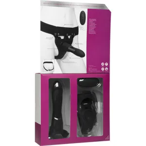 Body Extensions - Hollow Large  Strap-on  2-Piece Set With  Vibrator - Black