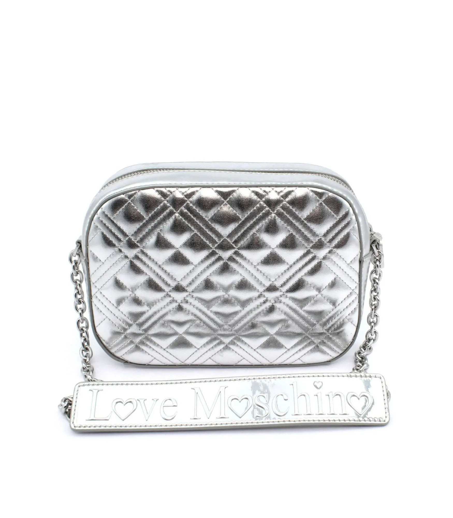 Borsa Quilted Nappa Pu - Argento