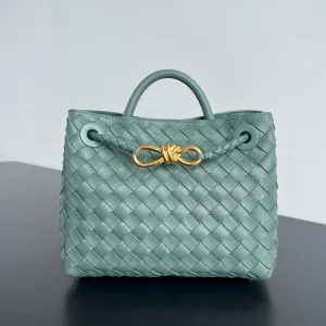 Bottega Veneta Andiamo Mint Green Natural Leather Gold Hardware