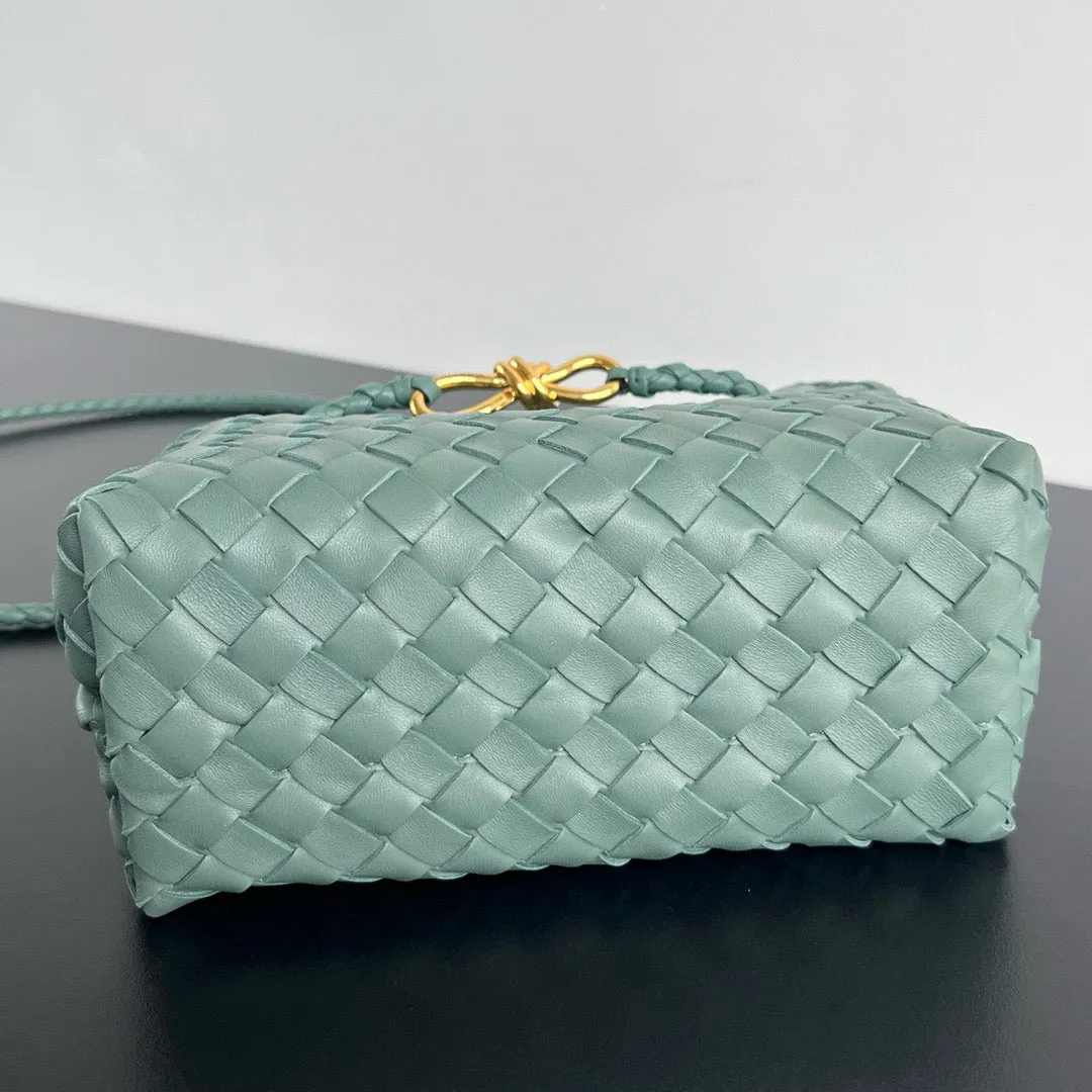 Bottega Veneta Andiamo Mint Green Natural Leather Gold Hardware