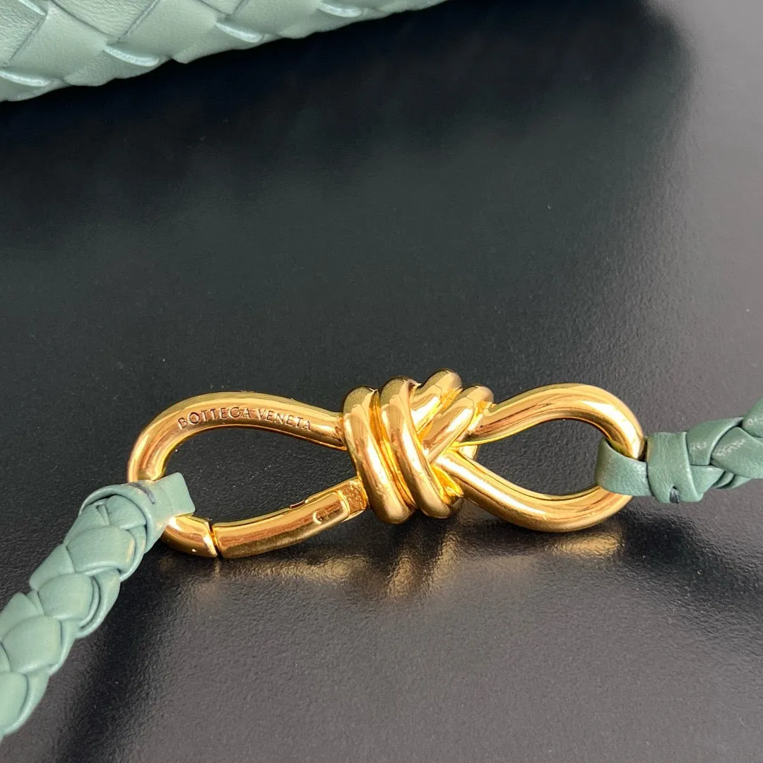 Bottega Veneta Andiamo Mint Green Natural Leather Gold Hardware