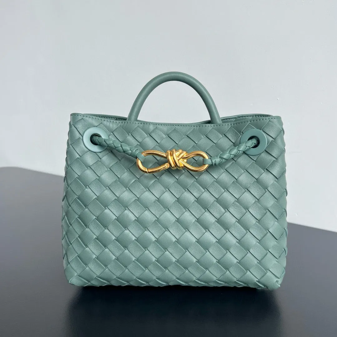 Bottega Veneta Andiamo Mint Green Natural Leather Gold Hardware