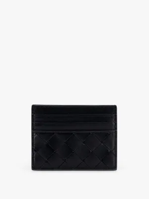 Bottega Veneta Leather Card Holder With Woven Pattern