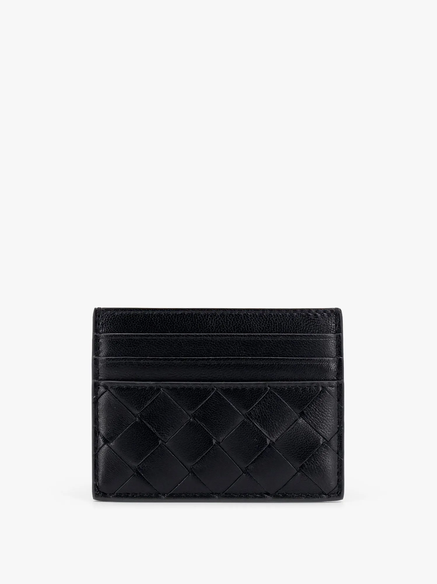 Bottega Veneta Leather Card Holder With Woven Pattern