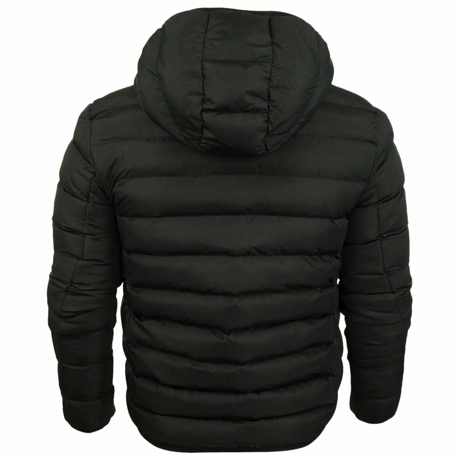 BRAVE SOUL BOYS PADDED JACKET PUFFER PUFFA WARM WINTER QUILTED NAVY BLACK  BUBBLE HOODED SCHOOL COAT