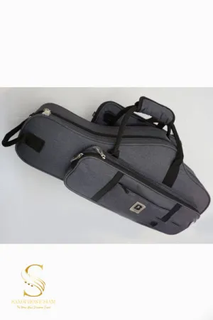 BROPRO Wooden Curved Alto saxophone case w  Silver - Orchestra Style - W700CTSX