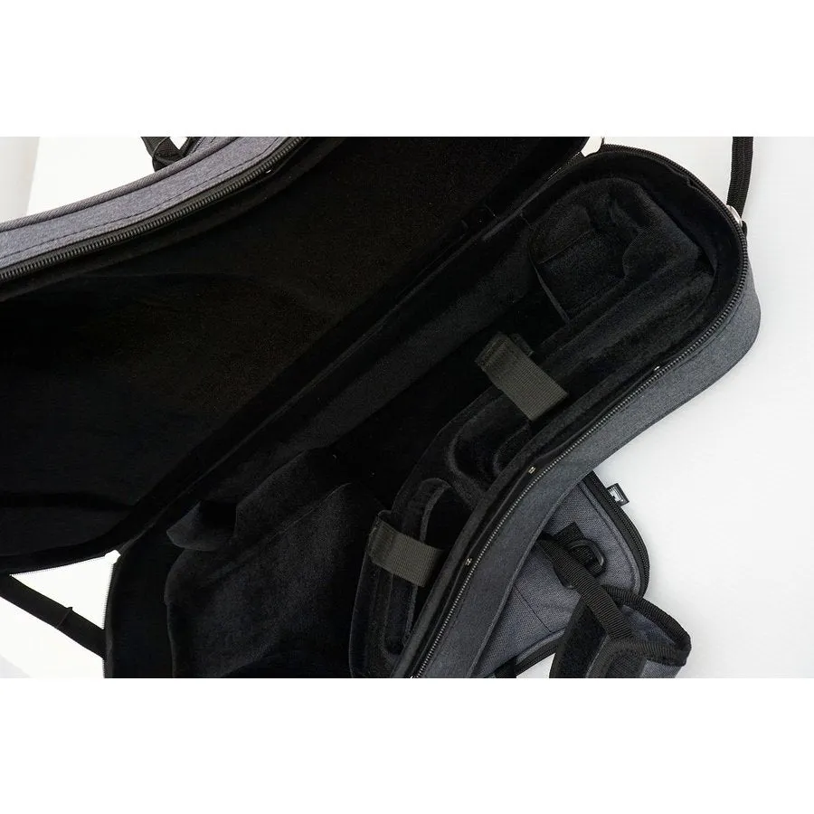 BROPRO Wooden Curved Alto saxophone case w  Silver - Orchestra Style - W700CTSX
