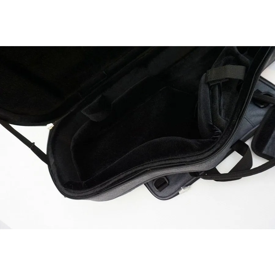 BROPRO Wooden Curved Alto saxophone case w  Silver - Orchestra Style - W700CTSX