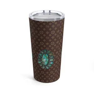 Brown and Turquoise tumbler