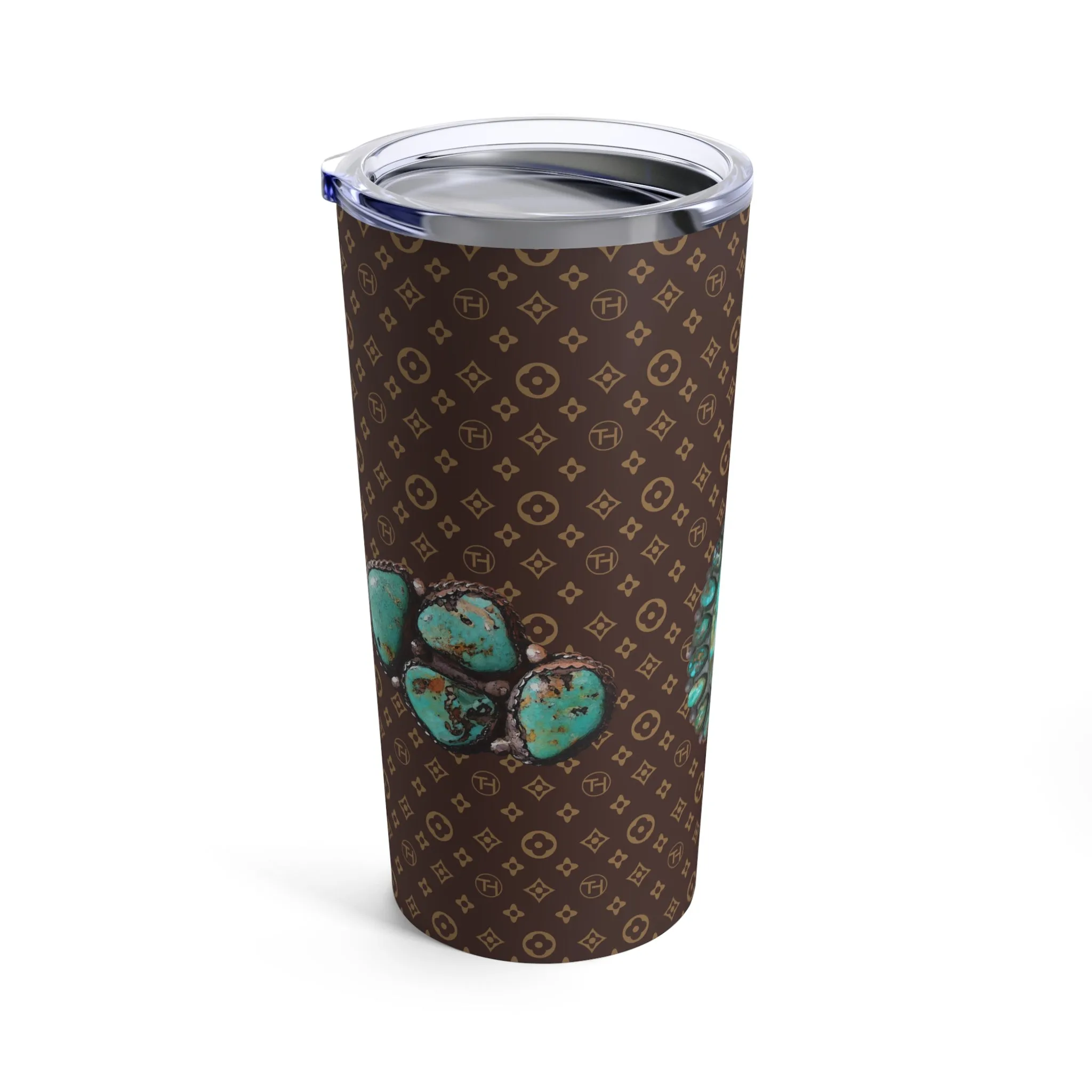 Brown and Turquoise tumbler