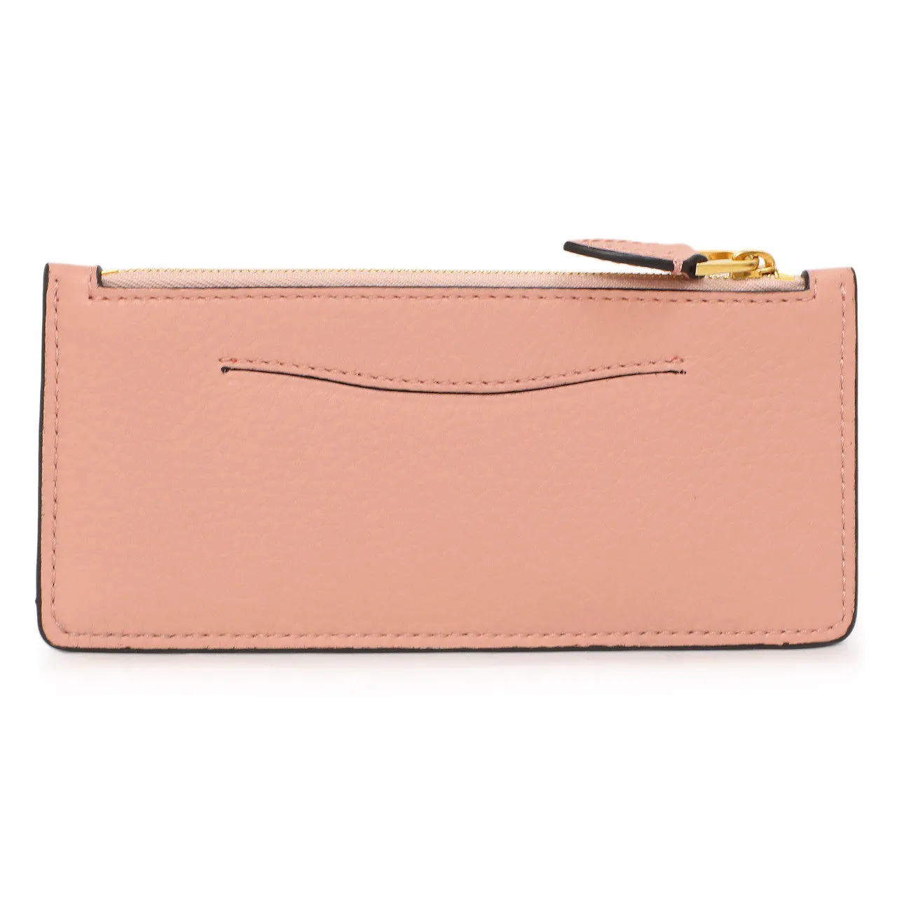 Burberry Pink Calfskin Zip Wallet With Coin Pouch