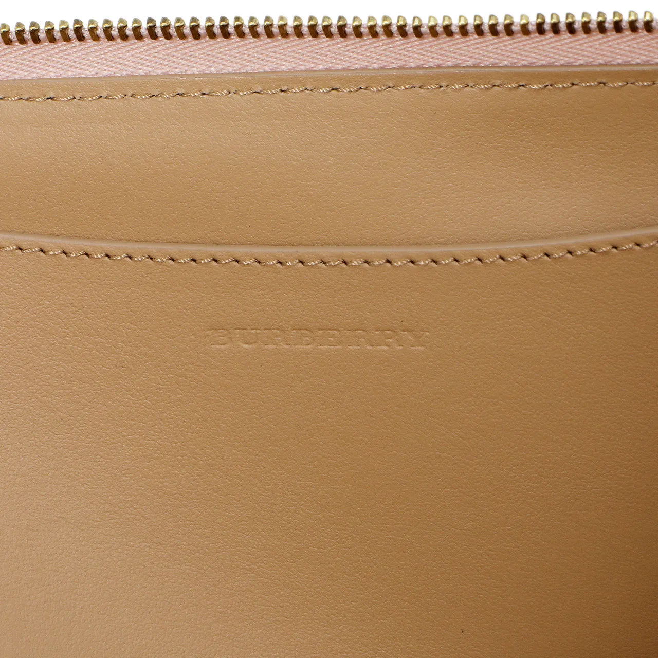 Burberry Pink Calfskin Zip Wallet With Coin Pouch