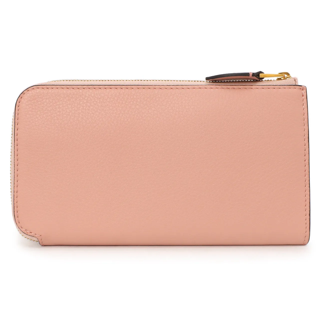 Burberry Pink Calfskin Zip Wallet With Coin Pouch