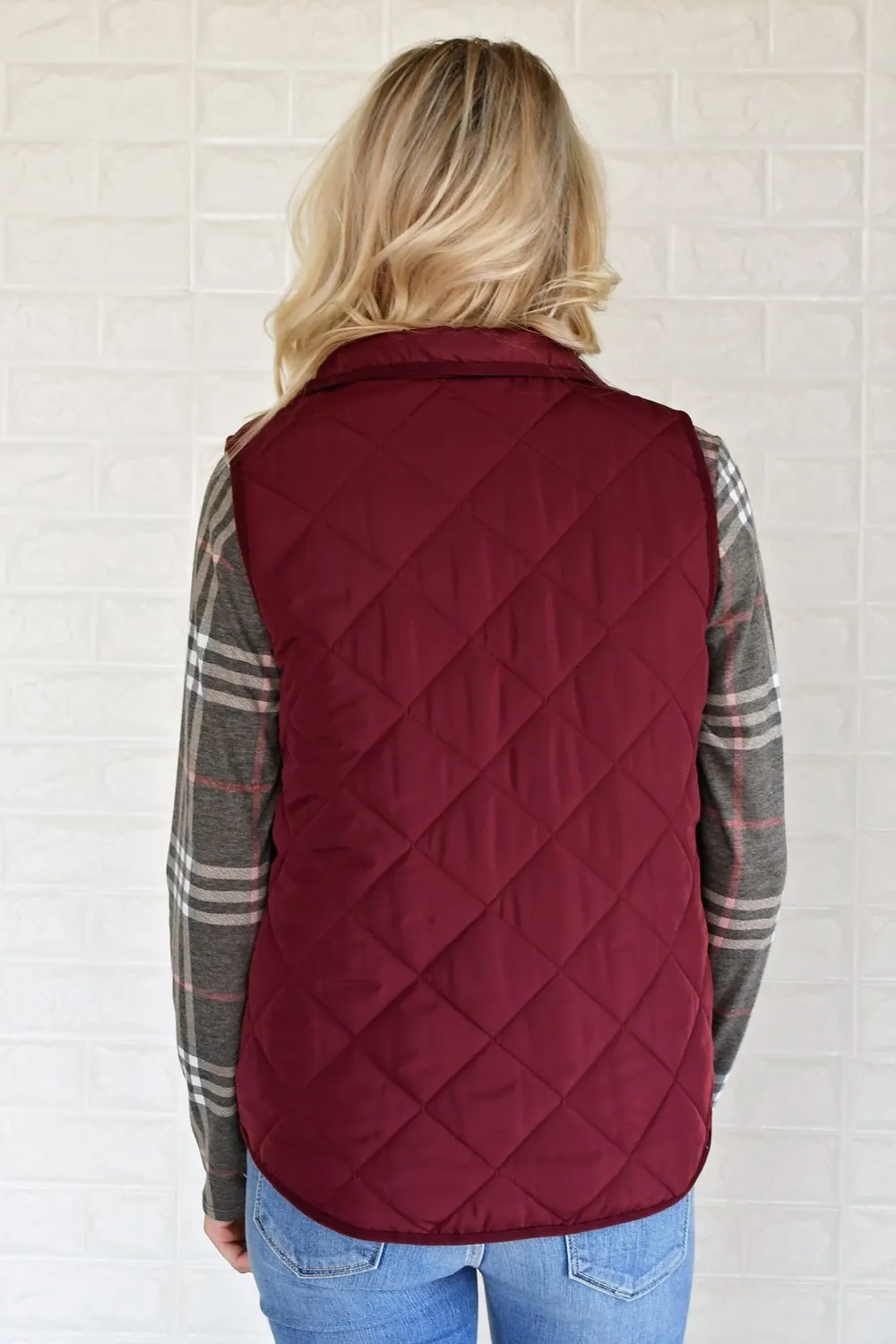 Burgundy Quilted Vest