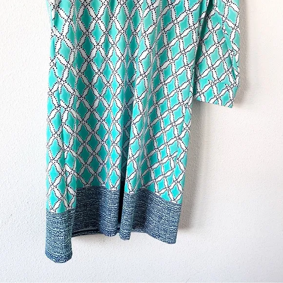 Cabana Life 3/4 Sleeve Printed Tunic Dress in Multicolor