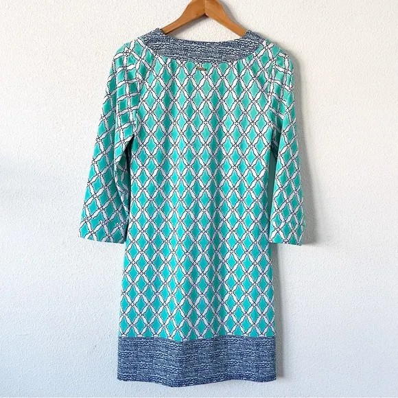 Cabana Life 3/4 Sleeve Printed Tunic Dress in Multicolor