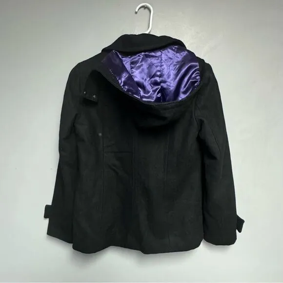 Calvin Klein Black Wool Peacoat Womens size Medium M jacket pea coat