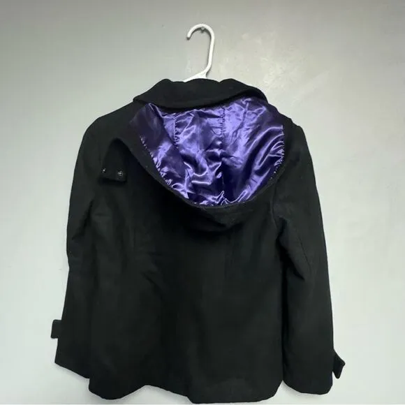 Calvin Klein Black Wool Peacoat Womens size Medium M jacket pea coat