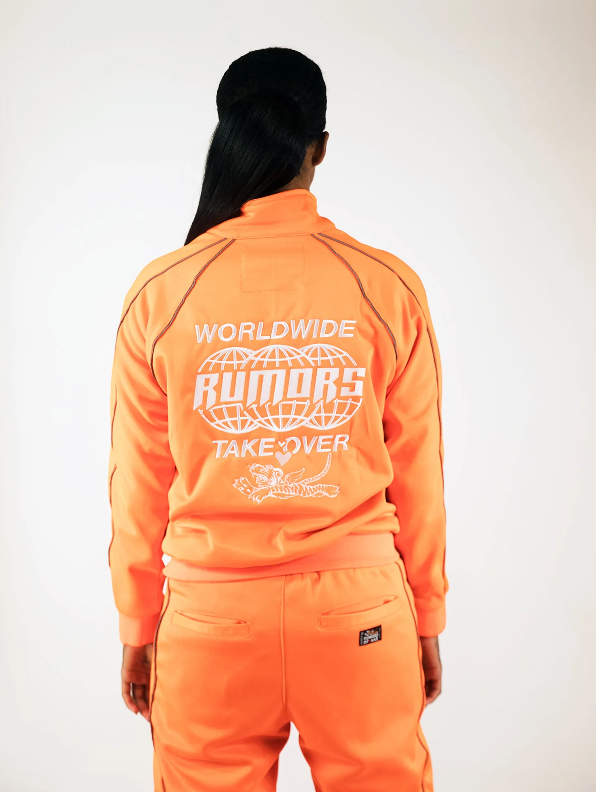 Caution Orange Worldwide Reflective Track Top
