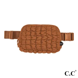 CC Quilted Puffer Belt Bag- Brown