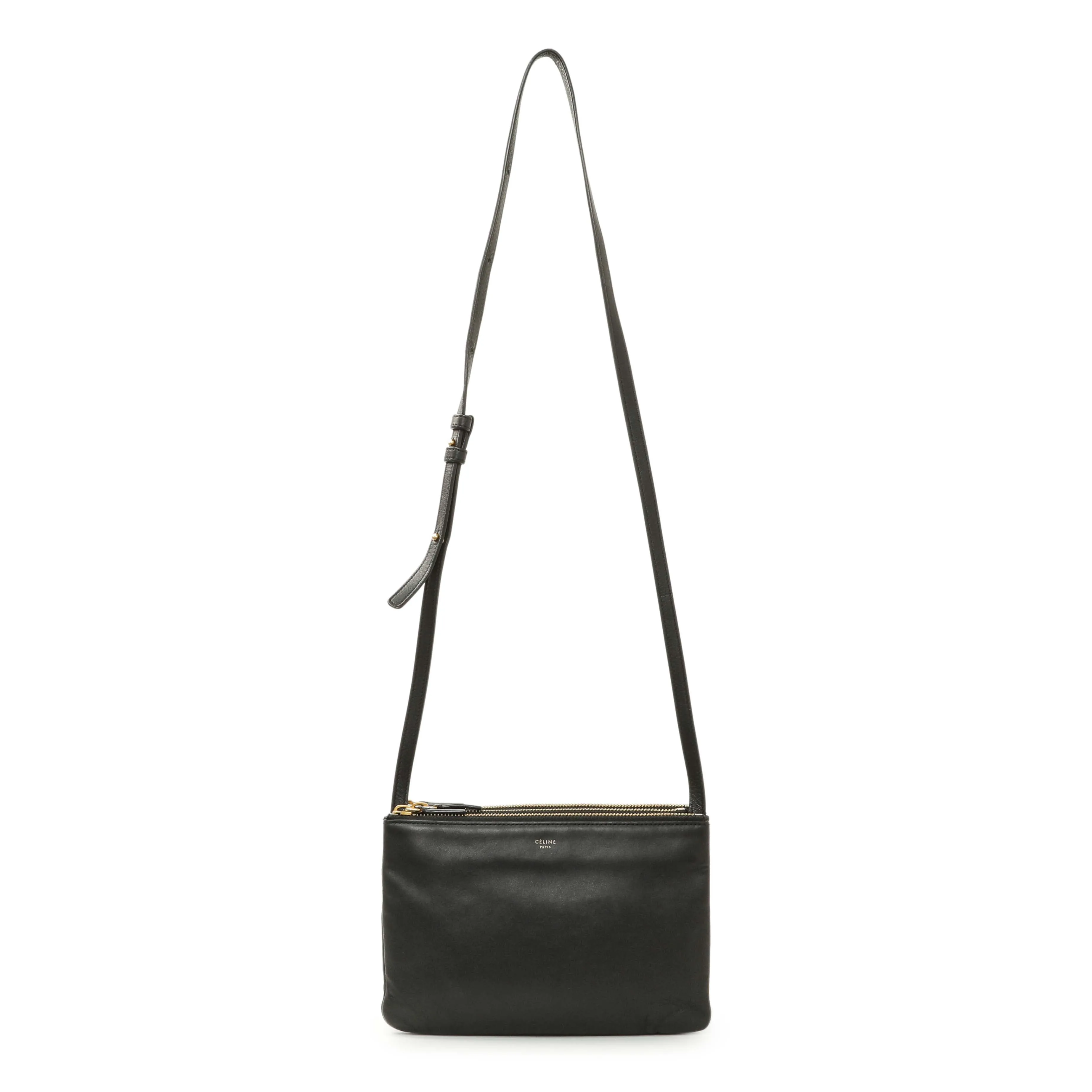 Celine Black Lambskin Small Trio Crossbody