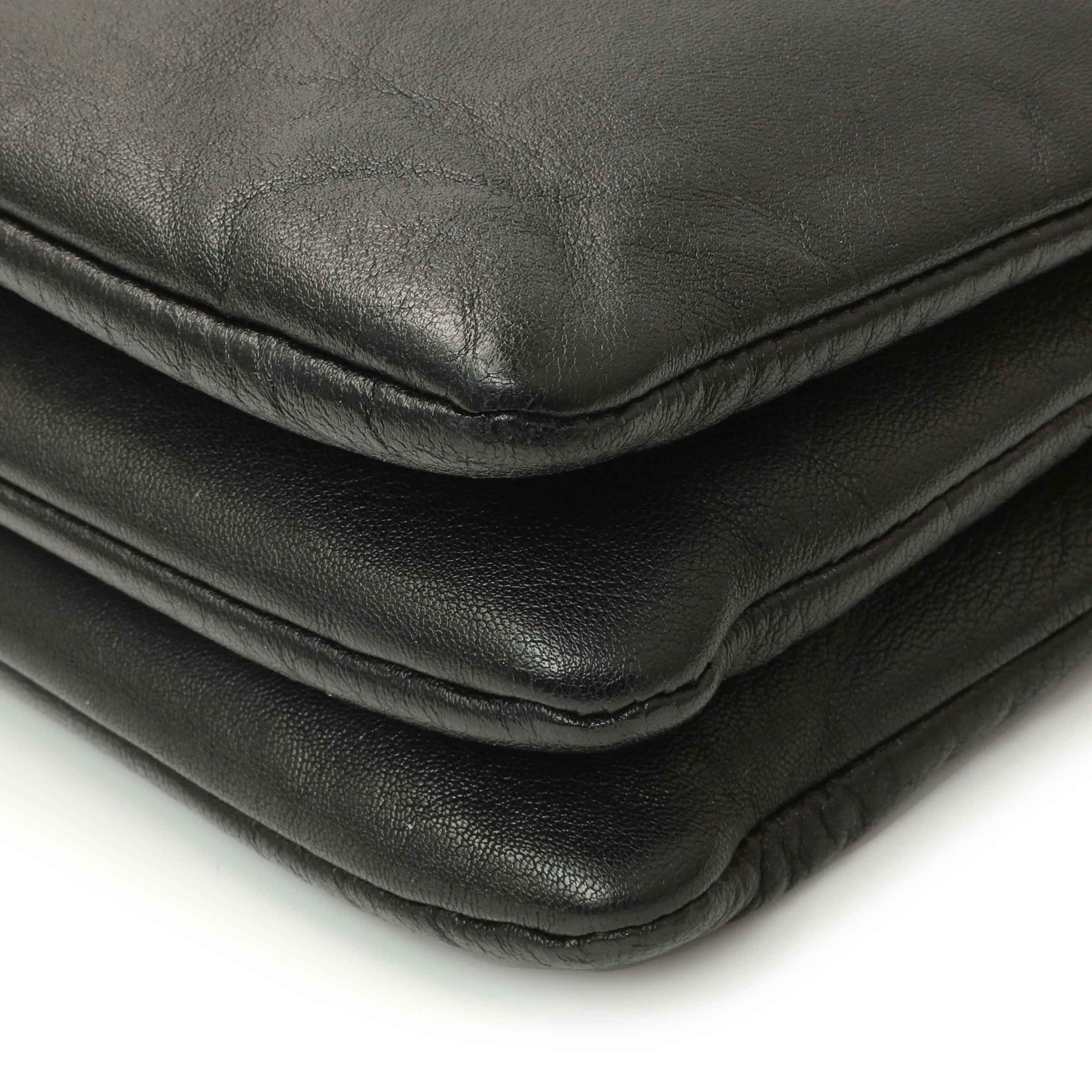 Celine Black Lambskin Small Trio Crossbody