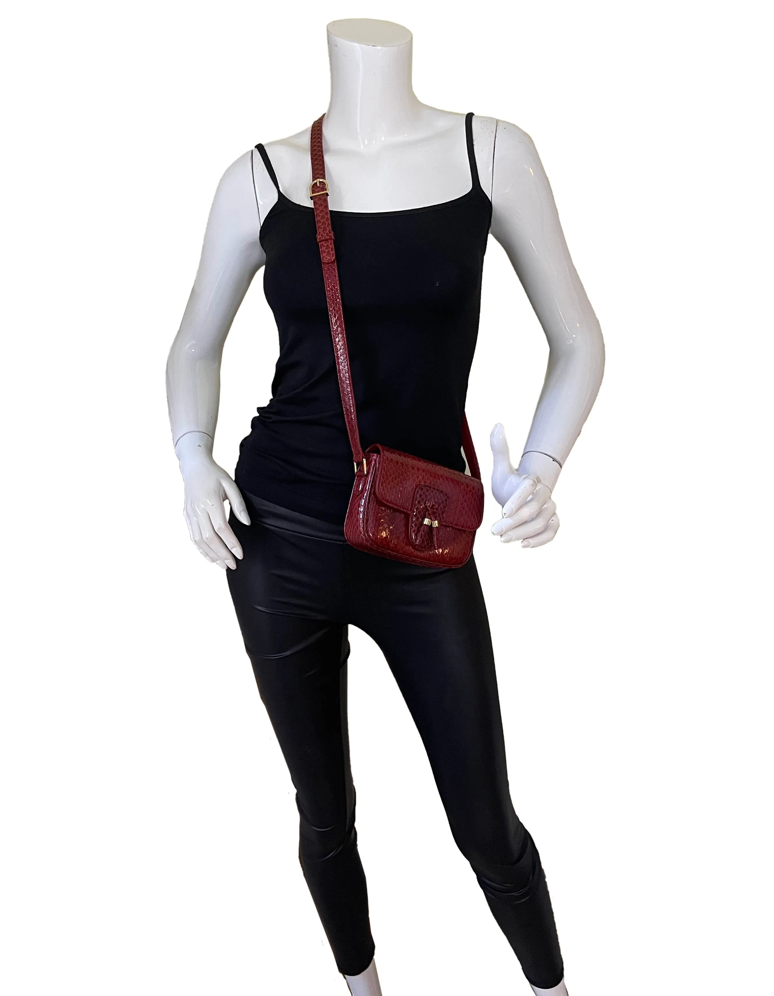 Celine Ruby Elaphe Snakeskin Small Teen Tassels Crossbody Bag