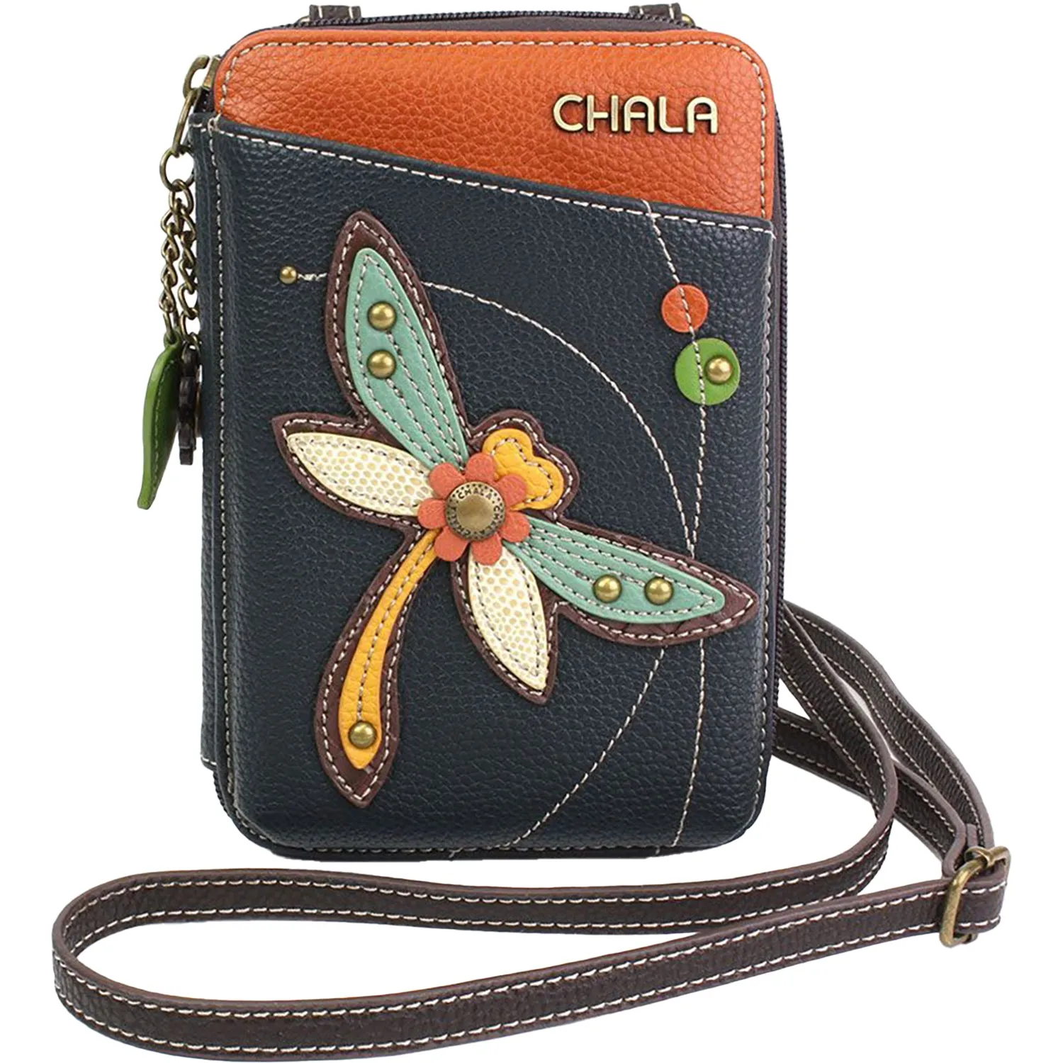Chala Handbags Dragonfly Wallet Crossbody Navy