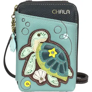Chala Handbags Turtle Wallet Crossbody Blue