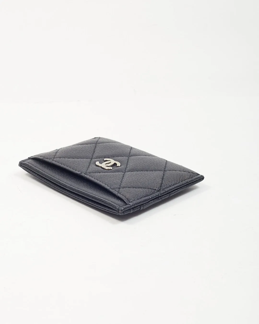 Chanel Black Caviar Quilted CC Logo Card Holder