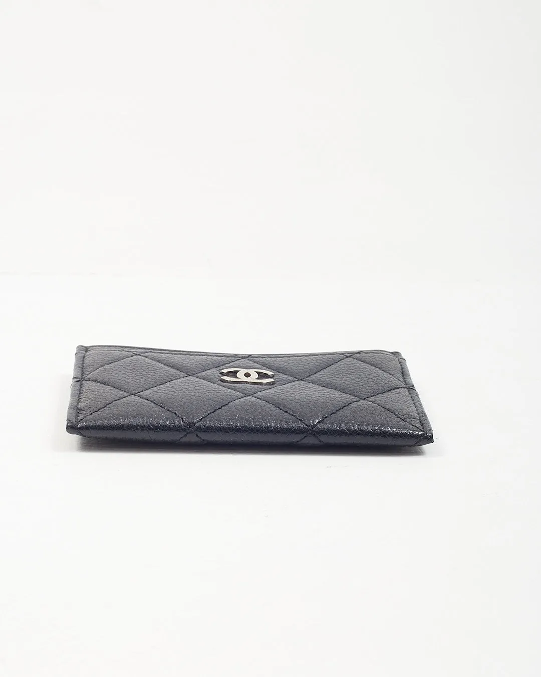 Chanel Black Caviar Quilted CC Logo Card Holder