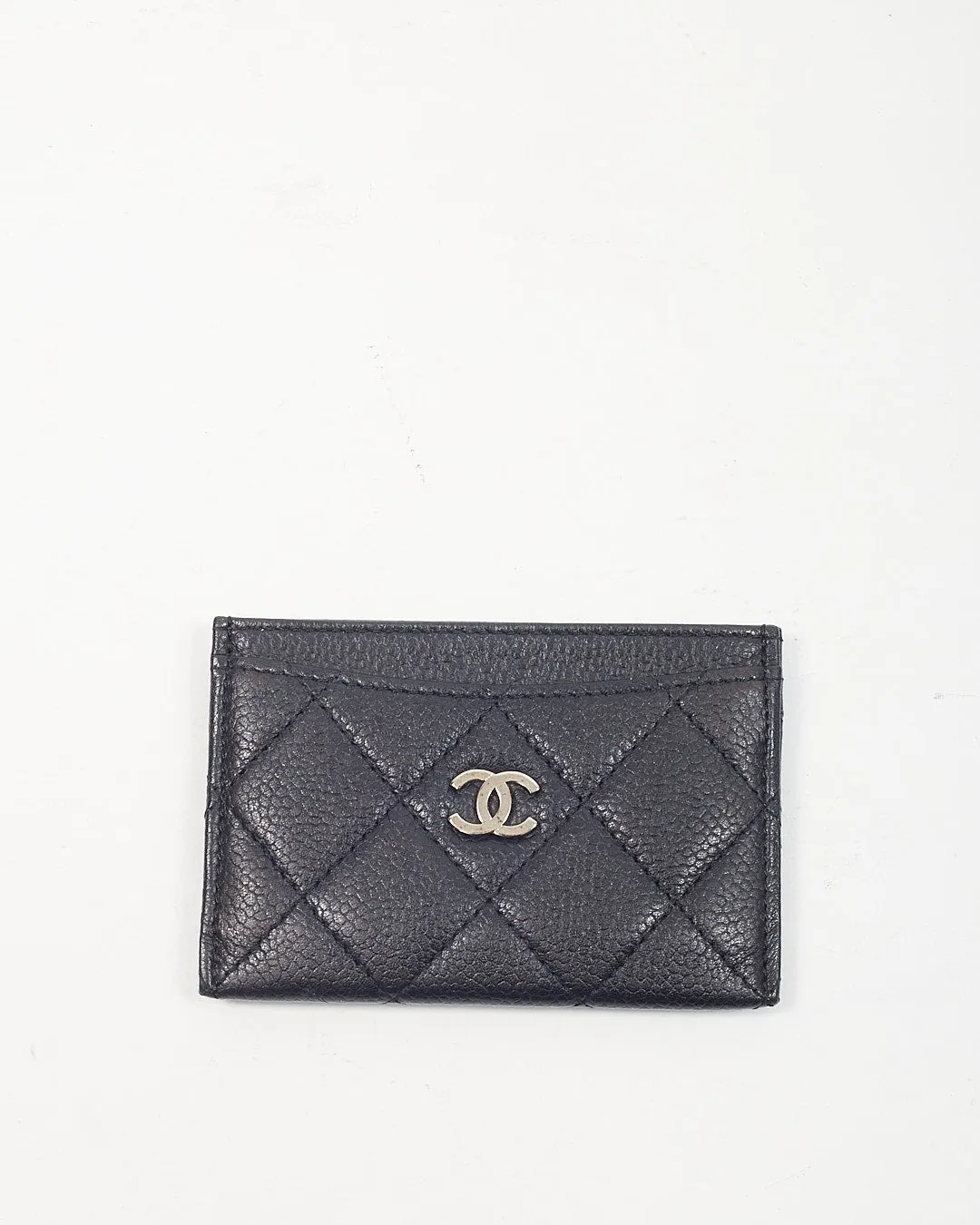 Chanel Black Caviar Quilted CC Logo Card Holder