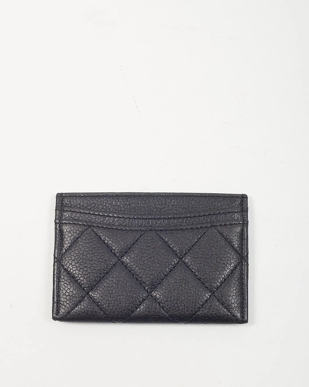 Chanel Black Caviar Quilted CC Logo Card Holder