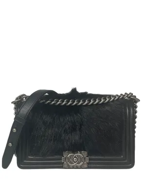 Chanel Black Goat Hair Medium Celtic Boy Flap Bag